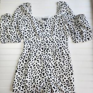 4SI3NNA animal print Romper White/Black M